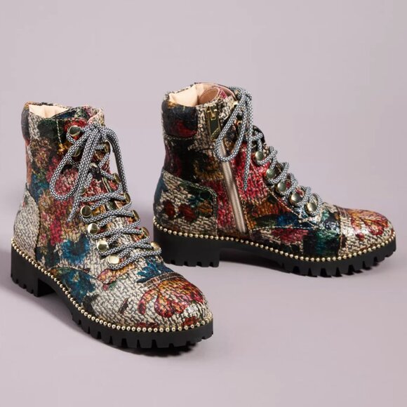 Anthropologie Cecelia New York Crosshatch Hiker Boots Streetwear Autumn Vibes - Picture 1 of 7